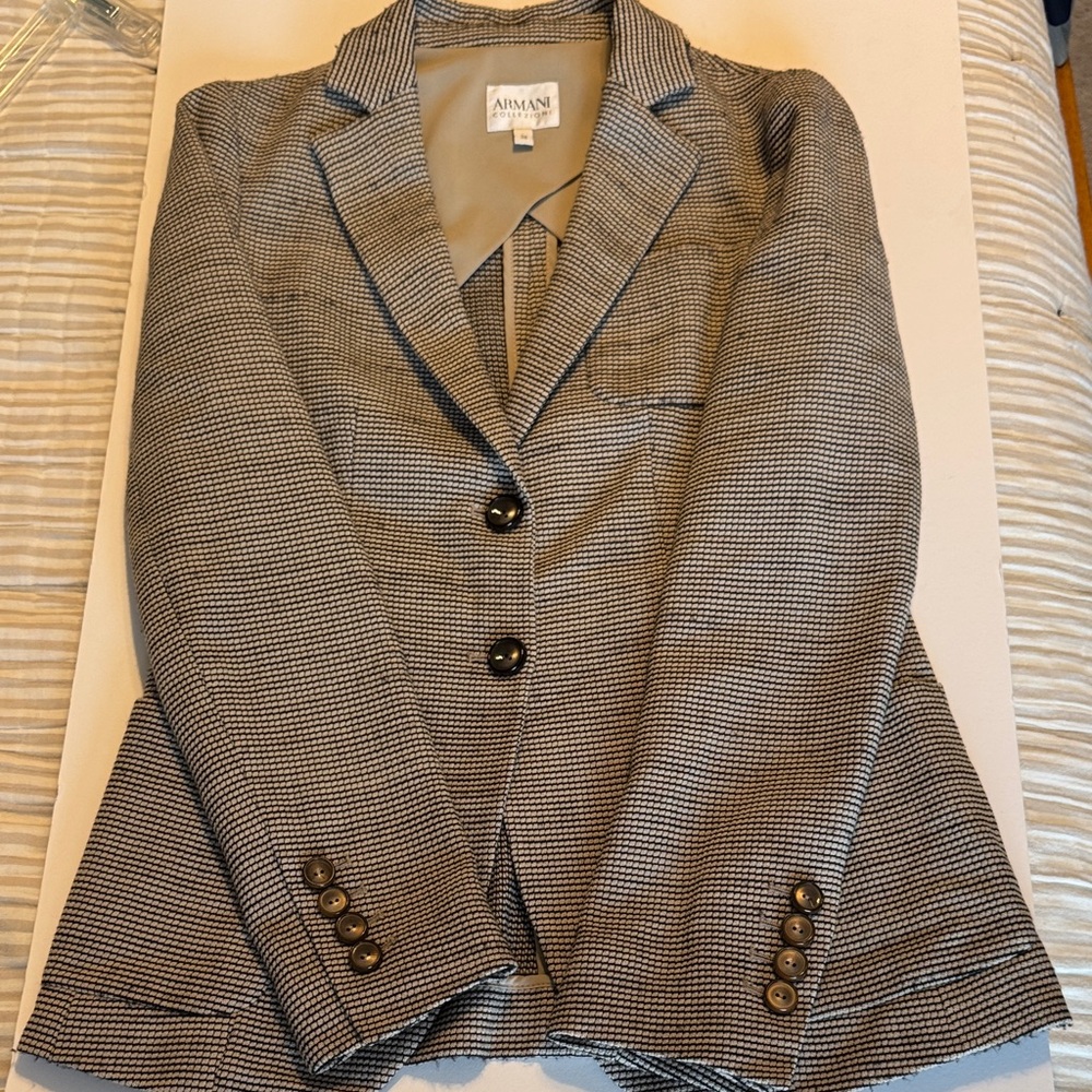 Armani Collezioni Brown Houndstooth Women's Blazer